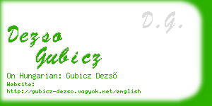 dezso gubicz business card